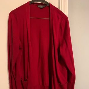 Elegant cherry red cardigan sweater